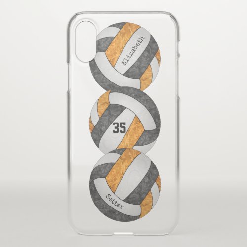 black orange school colors custom girls volleyball iPhone x case