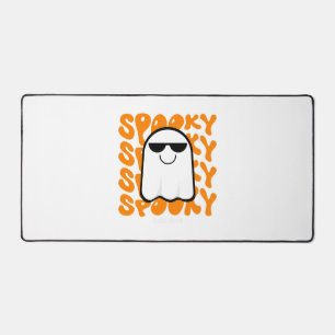 Black Orange Spooky Halloween Desk Mat