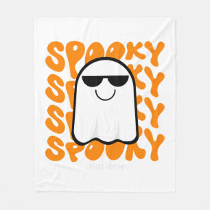 Black Orange Spooky Halloween Fleece Blanket