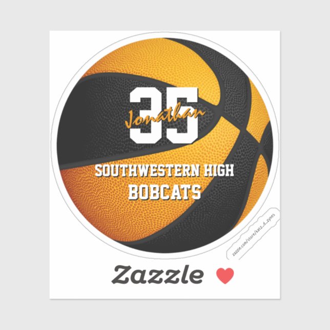 black orange sports team colors basketball sticker (Sheet)