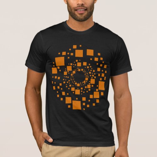 Black Orange Square Ring Fire Abyss Ancient Circle T_Shirt
