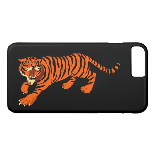 Black Orange Striped Tiger iPhone 87 Plus Case