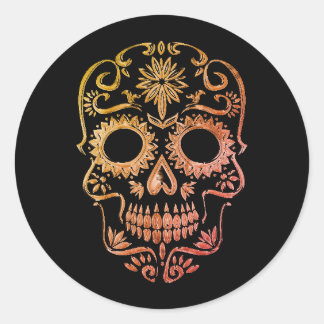 Black/Orange Sugar Skull/Day of the Dead Stickers