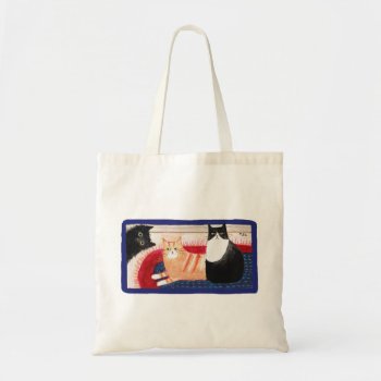 Black Orange Tabby Ginger Tuxedo Funny Cat Lover  Tote Bag by MiKaArt at Zazzle