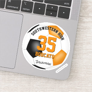 black orange team colors boys girls soccer sticker