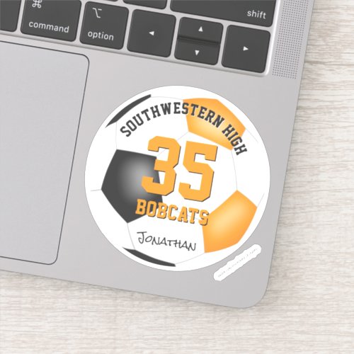 black orange team colors boys girls soccer sticker