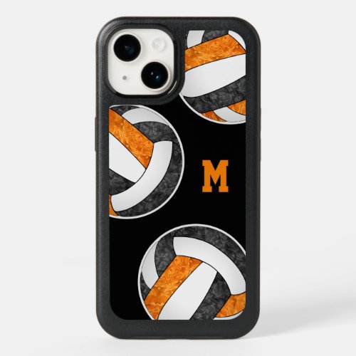 black orange team colors girls volleyball OtterBox iPhone 14 case