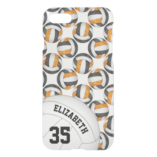 black orange team colors personalized volleyball iPhone SE87 case