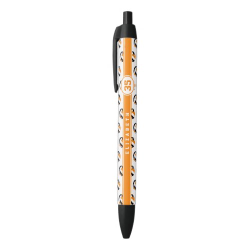 black orange team colors volleyball player name black ink pen