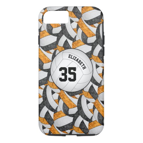 black orange team spirit gifts girls volleyball iPhone 87 case