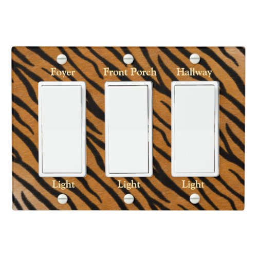 Black  Orange Tiger Fur Wild Animal Custom Light Switch Cover