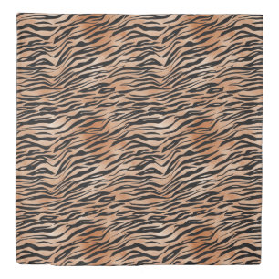 Black Orange Tiger Print Duvet Cover