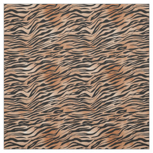 Black Orange Tiger Print Fabric