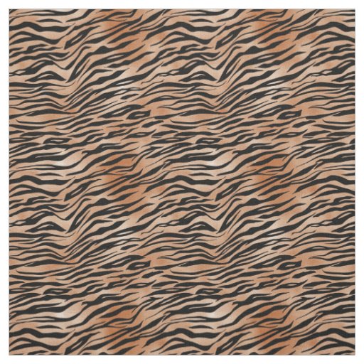 Black Orange Tiger Print Fabric