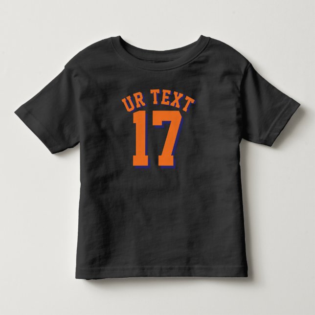 Black & Orange Toddler | Sports Jersey Design T-shirt (Front)