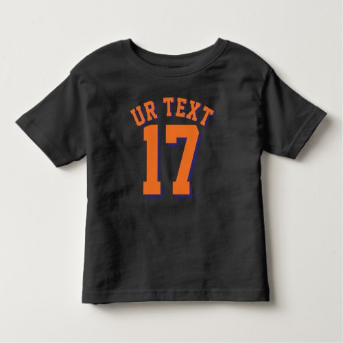 Black  Orange Toddler  Sports Jersey Design Toddler T_shirt