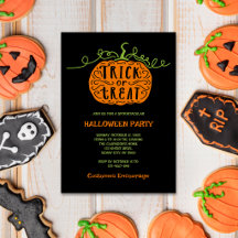 Black Orange Trick or Treat Pumpkin Halloween