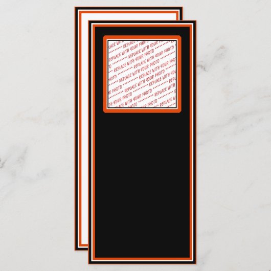 Black & Orange Trimmed Photo Template (Front/Back)