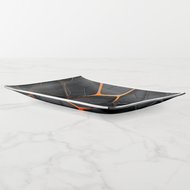 Black Orange Trinket Tray (Angled)