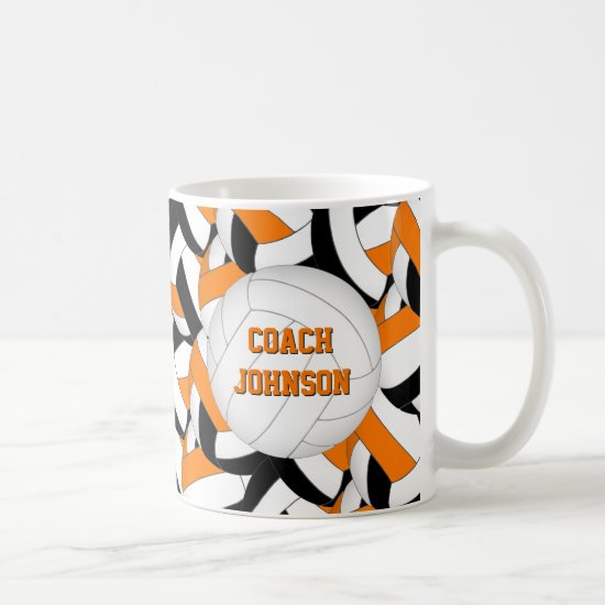 black orange volleyball team colors coach gift coffee mug