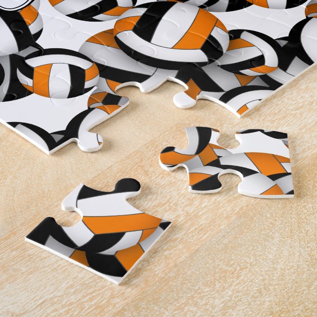 black orange volleyball team colors kid's name jigsaw puzzle (Side)