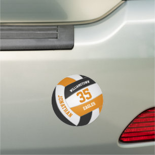 black orange volleyball team pride teens locker or car magnet