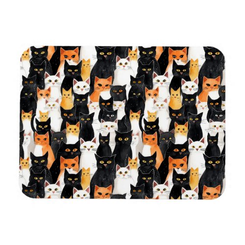 Black Orange White Cats Magnet