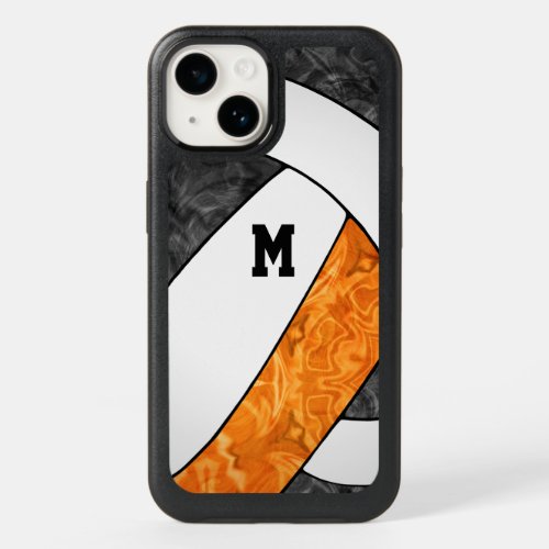 black orange white team colors girls' volleyball OtterBox symmetry iPhone x case