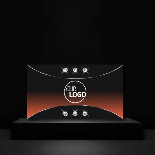 Black Orange with Silver Decor Diamonds and Logo Business Card