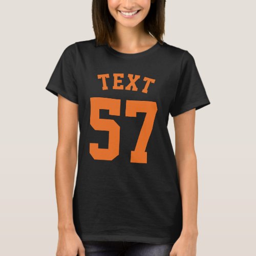 Black  Orange Womens  Sports Jersey Design T_Shirt