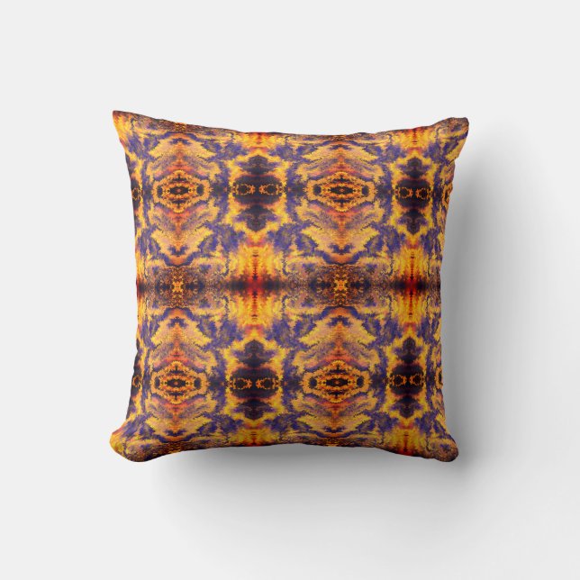 Black, Orange, Yellow, Sangria, Mirror Pattern / Throw Pillow (Front)
