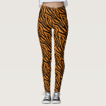Black Orange Zebra Print Pattern Leggings<br><div class="desc">Trendy and chic design features a black and orange zebra print pattern. Matching items available in our store.</div>