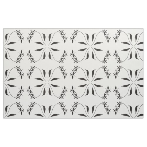 Black Orchid Abstract Flower Pattern Fabric