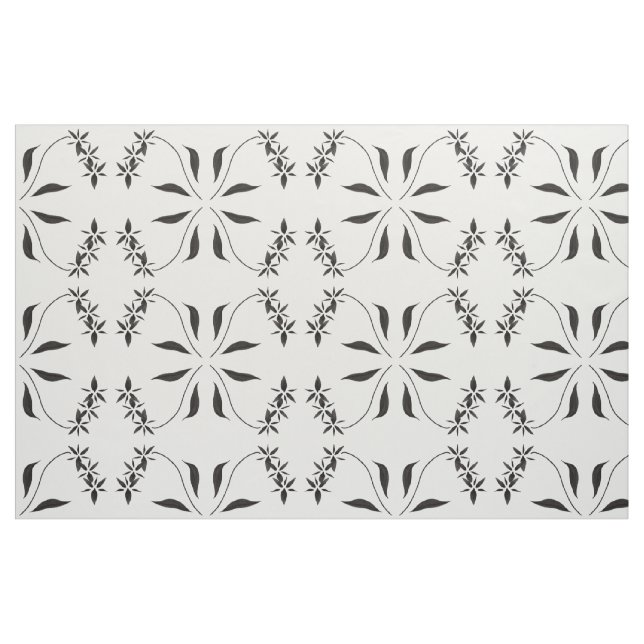 Black Orchid Abstract Flower Pattern Fabric (Fat Quarter)