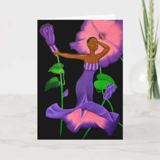 'Black Orchid' blank greeting card