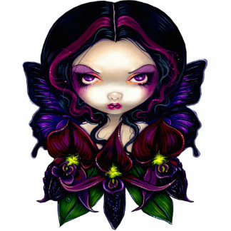 Black Orchid Fairy - gothic fairy Photo Sculpture