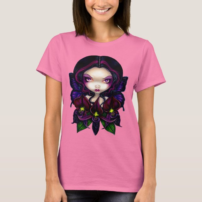 Black Orchid Fairy gothic flower Shirt (Front)