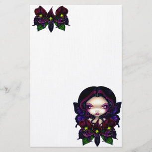 "Black Orchid Fairy" Stationery