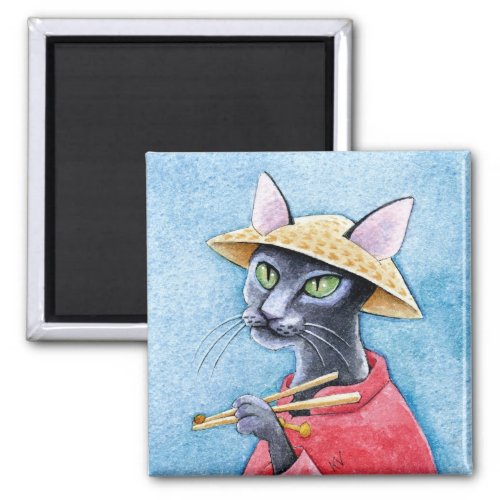 Black Oriental Shorthair Cat magnet