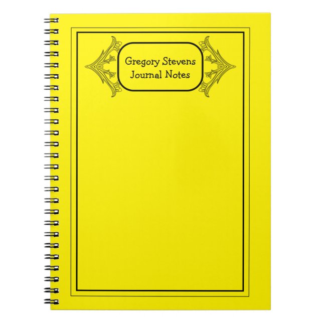 Black Ornamental Framed  Notebook (Front)