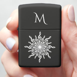 Black Ornamental Treble Clef Monogram Zippo Lighter