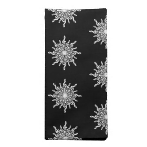 Black Ornamental Treble Clef Pattern Cloth Napkin