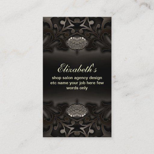 Customizable black ornate business card
