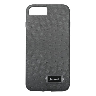 Black Ostrich Leather Look iPhone 7 Plus Case