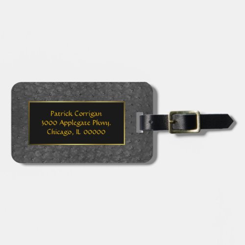 Black Ostrich Skin Look Custom Luggage Tage Luggage Tag