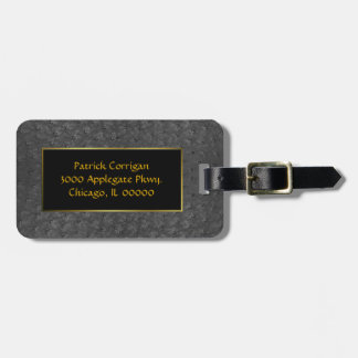 Black Ostrich Skin Look Custom Luggage Tage Tag