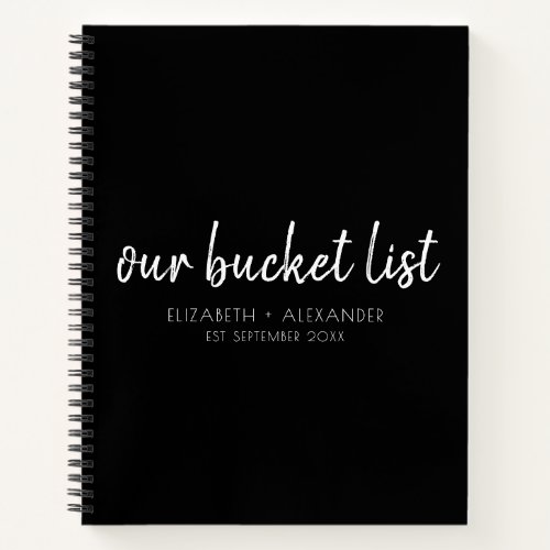 Black Our Bucket List Couples Keepsake Journal