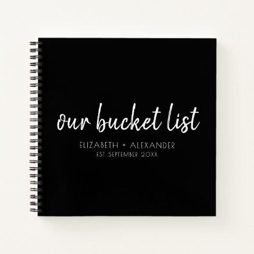 Black Our Bucket List Couples Keepsake Journal