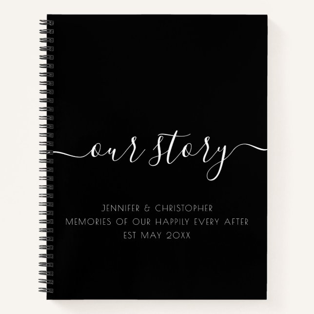 Black Our Story Memories Couples Keepsake Journal (Front)