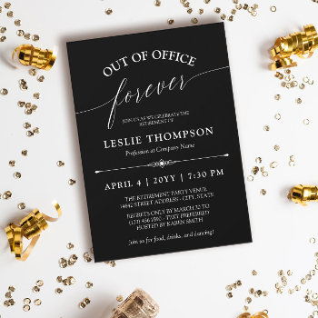 Black Out Of Office Forever Retirement Party Invitation by Paperpaperpaper at Zazzle